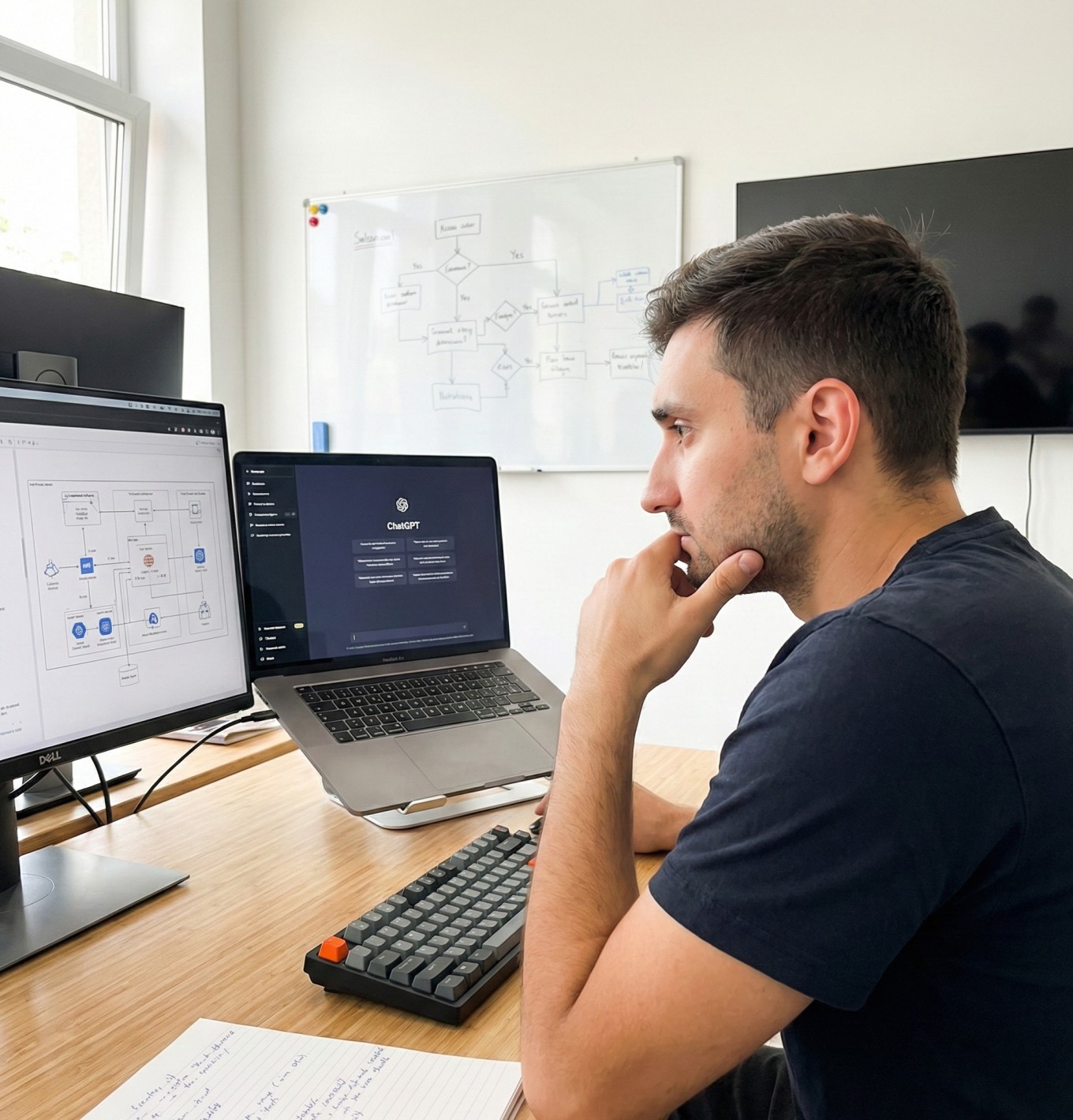 Vahid Aslani Developer looking at monitor, coding